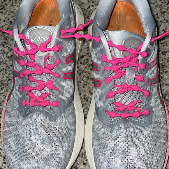 ASICS Women's Gray and Pink Running Shoes - Picture 2 of 10